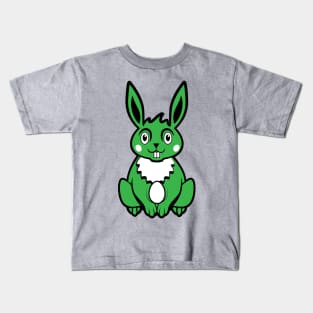 Green Colored Easter Bunny Kids T-Shirt